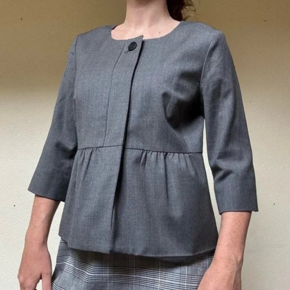 J. Crew Gray Peplum Blazer, size 10